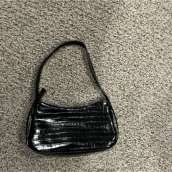 Black croc shoulder bag - Picture 1 of 1